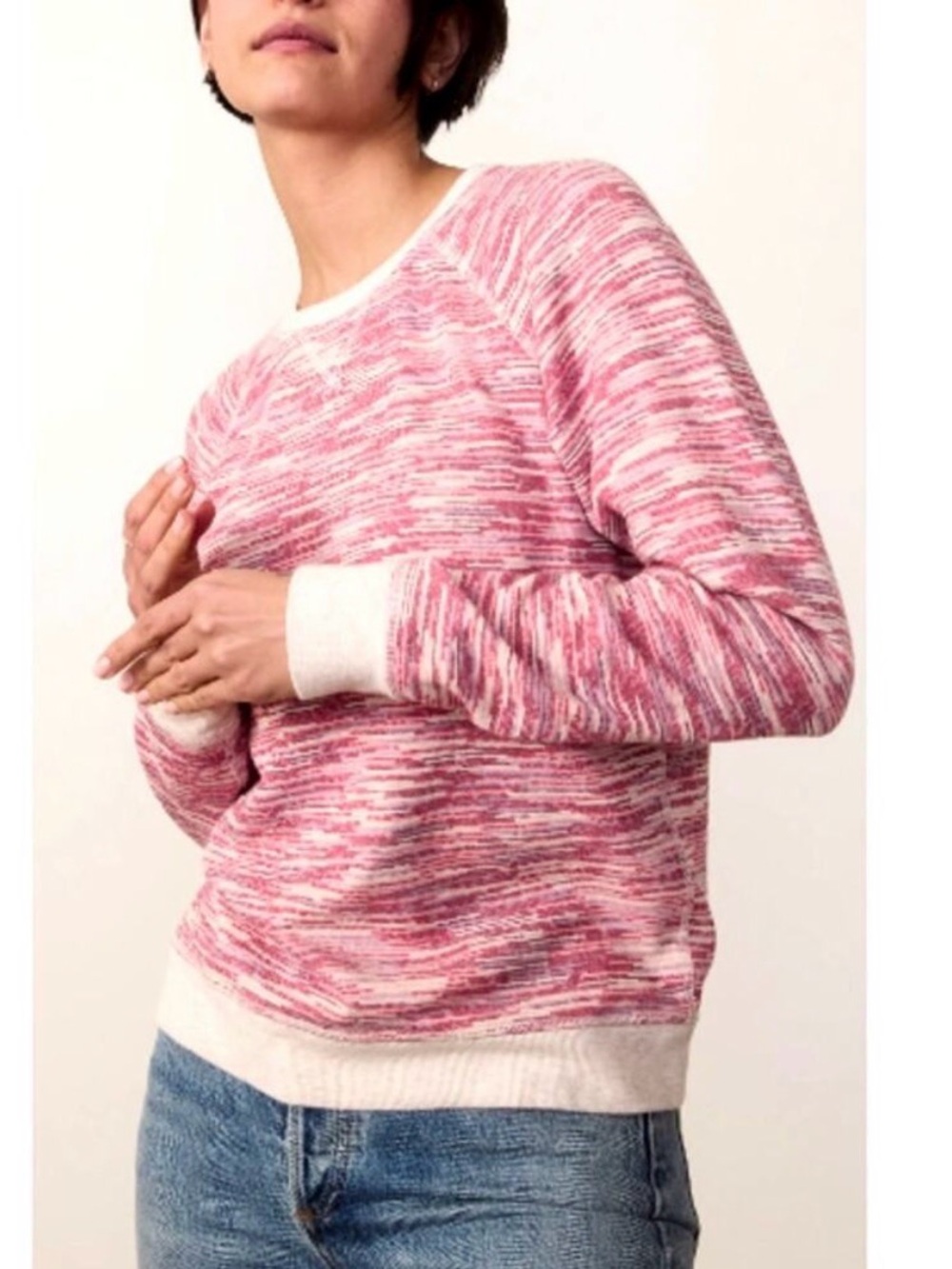 Marine Layer | Juno Reversible Raglan Pullover Sweatshirt Rose Space Dye XLarge